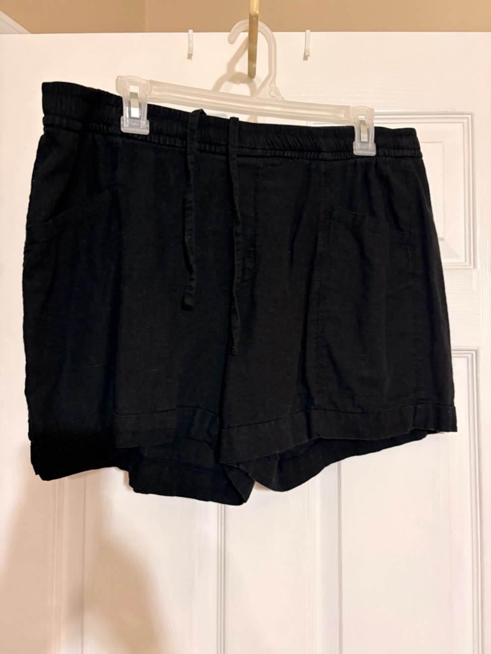 Old Navy Black Linen Elastic Waist Casual Shorts